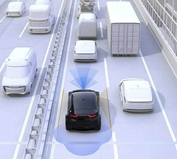 Fahrerassistenzsysteme für autonomes Auto — Stockfoto