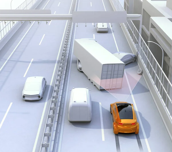 Sistema de travagem automática evitar acidente de carro de acidente de carro — Fotografia de Stock