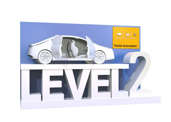 Classificação automóvel autónoma do nível 2 — Fotografia de Stock