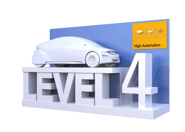Autonomiczne samochodu klasyfikacji poziom 4 — Zdjęcie stockowe