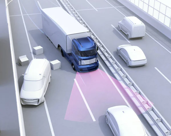 Automatisches Bremssystem verhindert Autounfall — Stockfoto