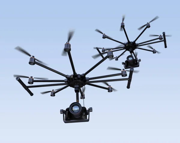 Octocopters flying in the sky — Stock Photo, Image