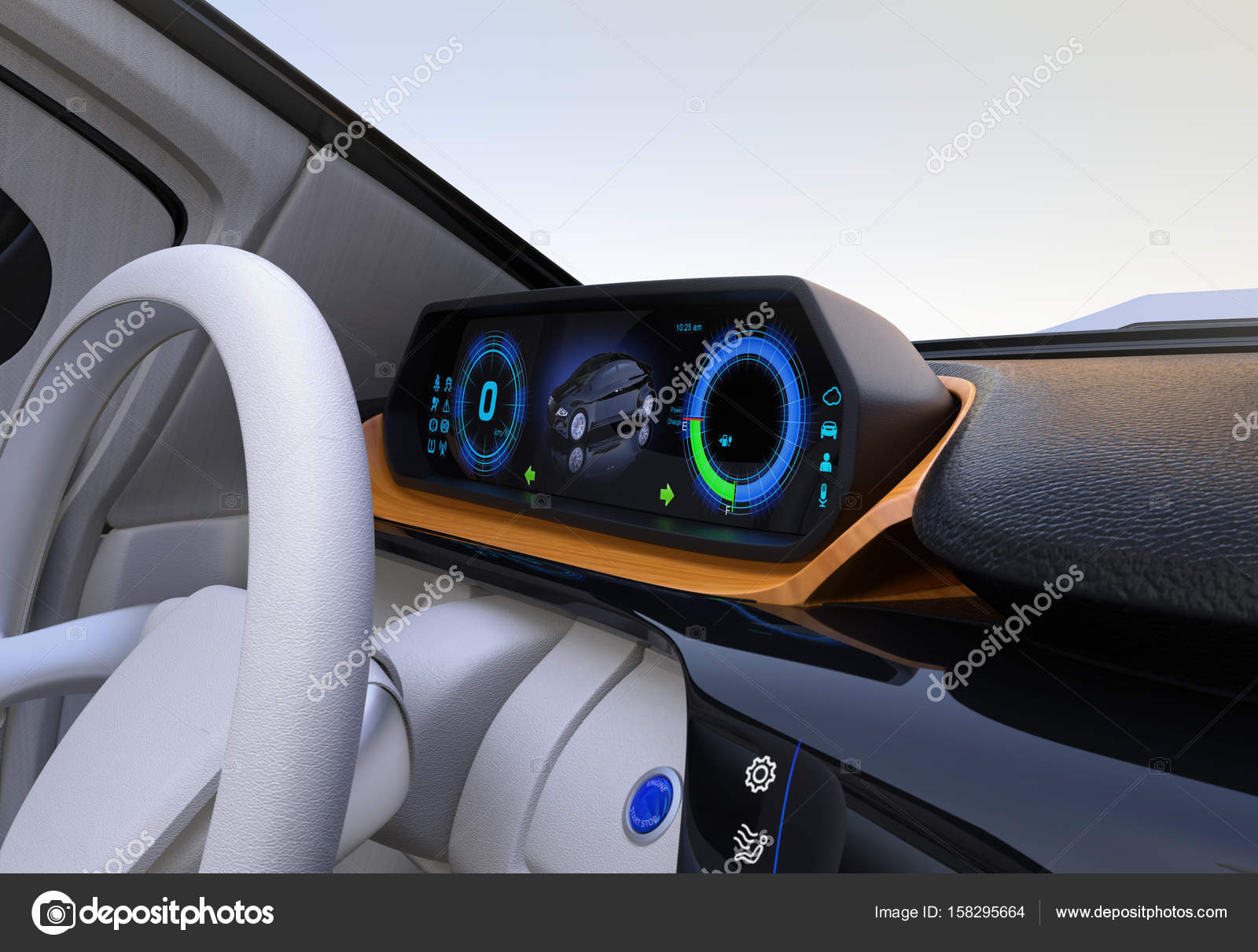 Concept de tableau de bord de voiture électrique image libre de droit par  chesky_w © #158295664