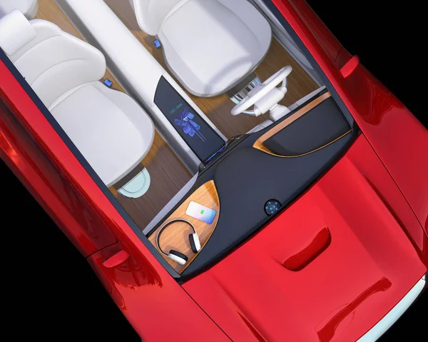Vista superior del interior del coche eléctrico — Foto de Stock