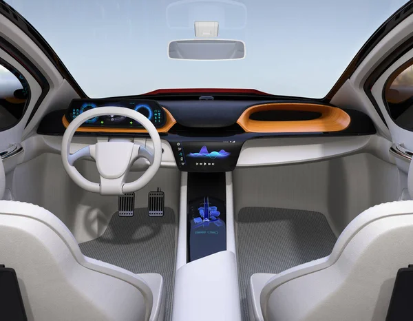 Concepto interior de coche autónomo —  Fotos de Stock