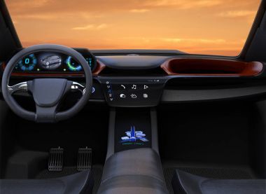 Özerk araba iç kavramı önden görünümü