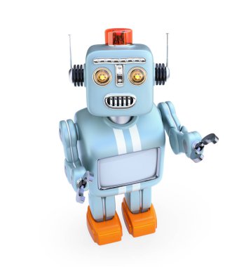 Cute retro robot kameraya bakar