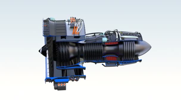 Coupe transversale du turboréacteur avec canal alpha — Video
