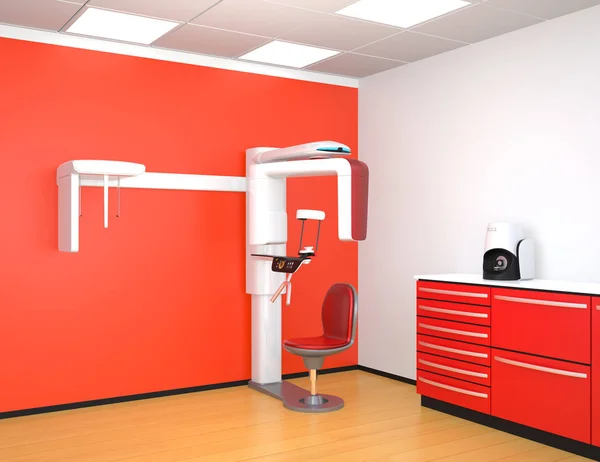 Dental X-ray design d'intérieur en couleur rouge thème — Photo