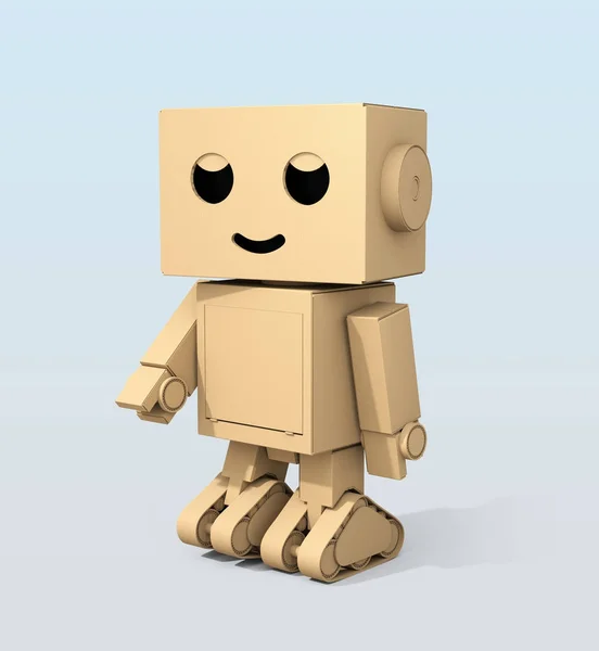 Cartoonfigur niedlicher Roboter aus Pappe — Stockfoto