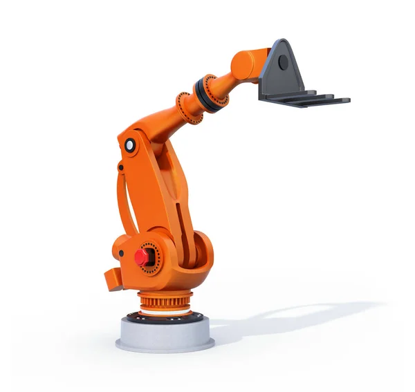 オレンジのヘビー級ロボット アームは 白い背景で隔離 のレンダリング画像 — ストック写真