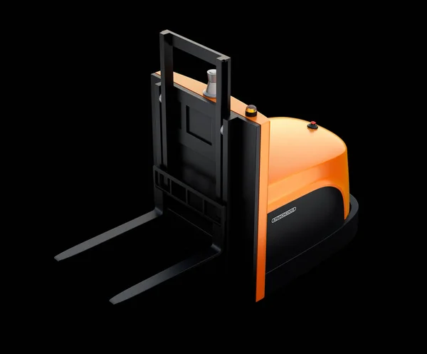 Carrello Elevatore Autonomo Isolato Fondo Nero Immagine Rendering — Foto Stock