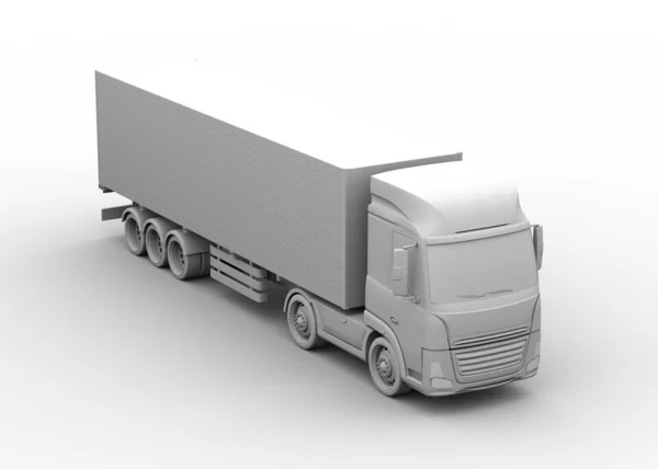 Clay Rendering Electric Powered Truck Gray Background Rendering Image — Stock Photo, Image