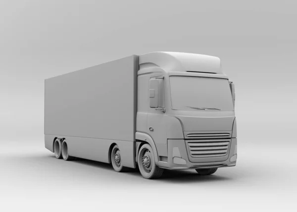 Clay Rendering Electric Powered Truck Gray Background Rendering Image — 스톡 사진