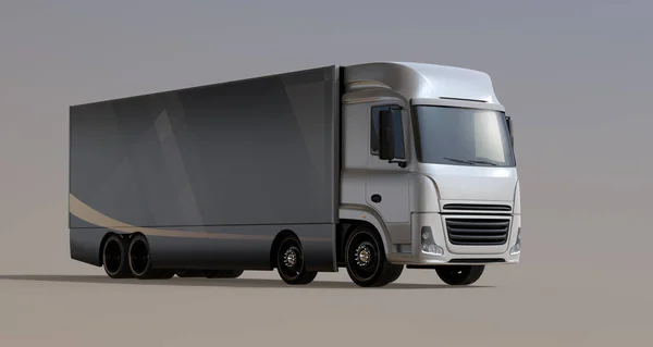 Silver Heavy Electric Powered Truck Gradient Background Rendering Image — 스톡 사진