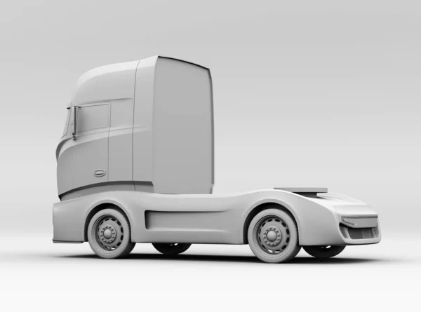 Klei Rendering Van Generiek Ontwerp Heavy Electric Truck Weergave Beeld — Stockfoto