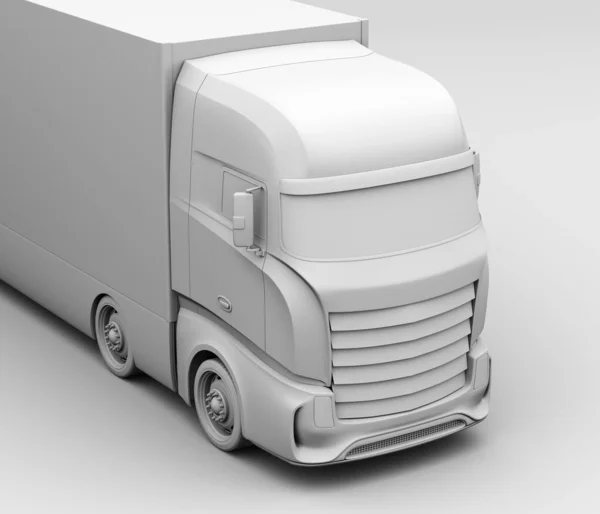 Clay Renderowania Ogólnego Projektu Heavy Electric Truck Obraz Renderowania — Zdjęcie stockowe