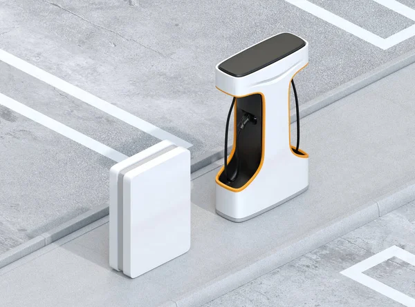 Isometric View Public Charging Station Rendering Image — Stock Photo, Image