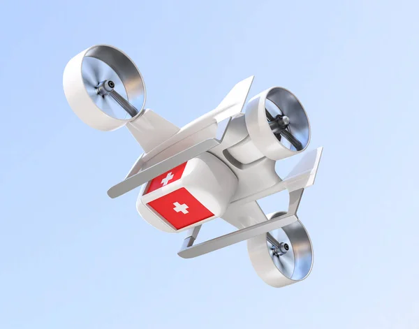 Drone Électrique Livraison Vtol Portent Kit Médical Concept Livraison Sécurité — Photo