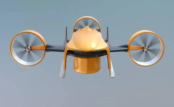 Vista Frontal Del Dron Eléctrico Entrega Vtol Volando Cielo Concepto —  Fotos de Stock