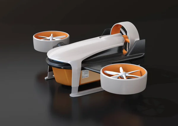 Drone Consegna Vtol Sfondo Nero Immagine Rendering — Foto Stock