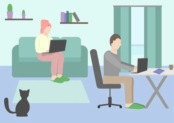 Aile evde kalıp bilgisayarlarla uğraşıyor..