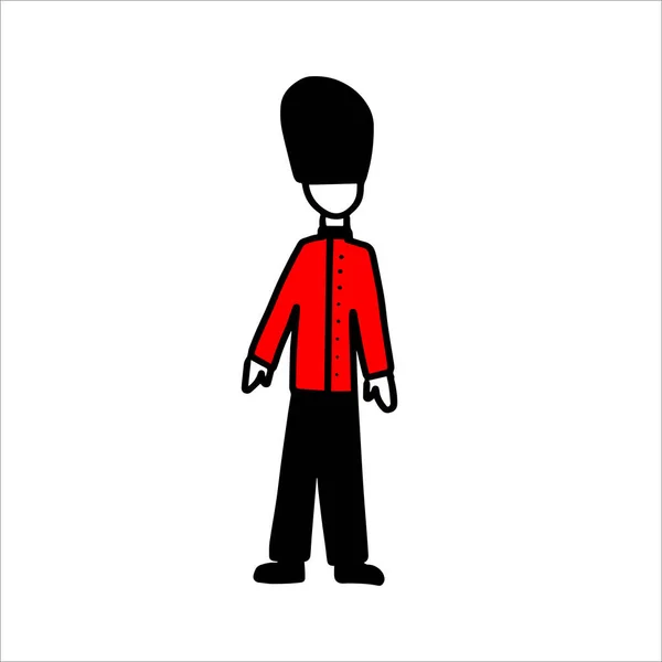 Londoner Wachmann Roter Uniform — Stockvektor