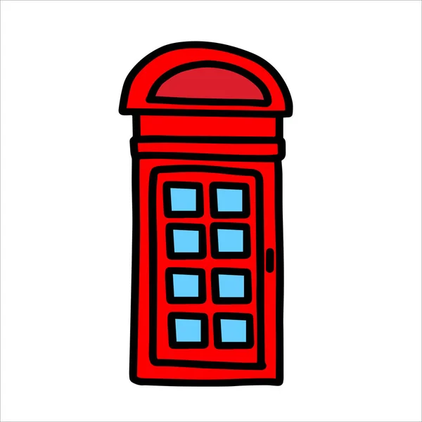 English Telephone Box Isolate White Background — Stock Vector