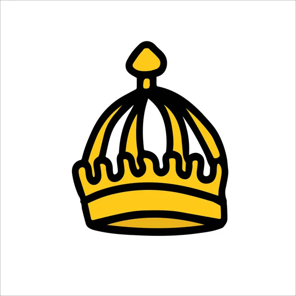 Königin Elizabeth Krone Doodle Stil — Stockvektor