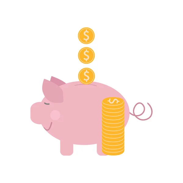 Bozuk paralarla kumbarada. Yakınlarda bir yığın bozuk para duruyor..