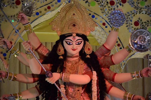 Durga Puja Grootste Festival Aarde Durga Idol Mumbai Maharashtra India — Stockfoto