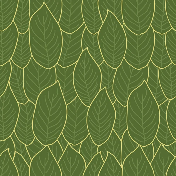 Seamless Repeating Pattern Green Leaves — Stock Vector