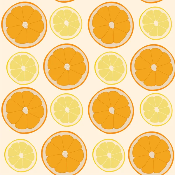 Απρόσκοπτη Επαναλαμβανόμενη Μοτίβο Πορτοκαλιών Και Λεμονιών — Διανυσματικό Αρχείο