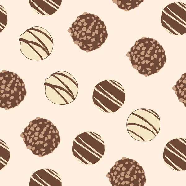 Seamless Repeating Pattern Chocolate Sweets — Stock Vector