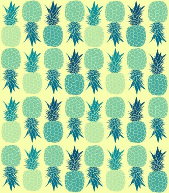 Açık sarı zemin üzerinde ananasın kusursuz tekrarlayan deseni