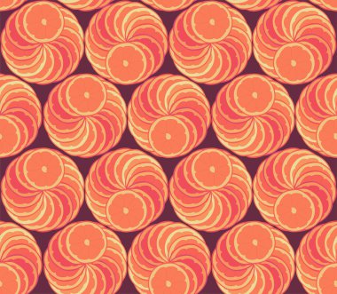 Koyu kırmızı arkaplanda portakalların pürüzsüz tekrarlayan deseni