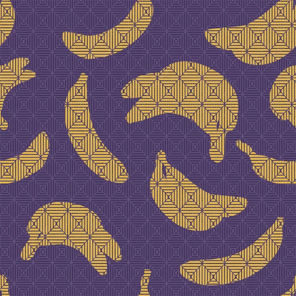 Бесшовный Повторяющийся Рисунок Бананов Голубом Фоне — стоковый вектор