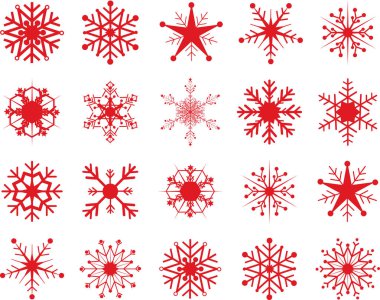 Kırmızı Noel kar taneleri ayarla