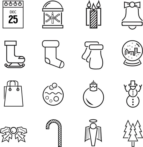 Weihnachtsdekoration Icon Set — Stockvektor