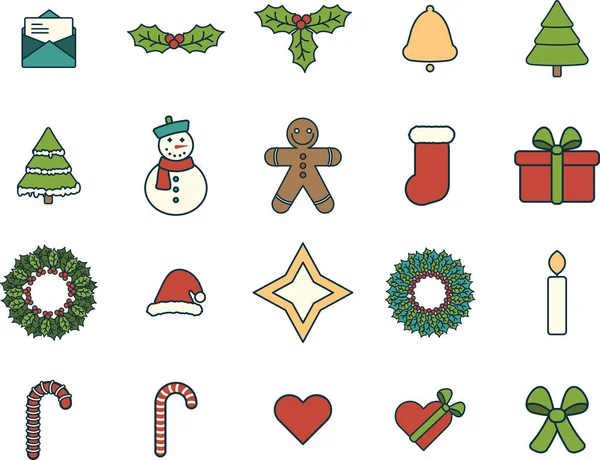 Conjunto de iconos de Navidad — Archivo Imágenes Vectoriales