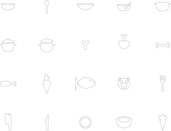 Delar av mat ikoner — Stock vektor