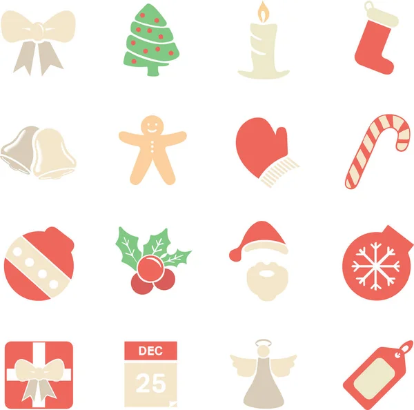 Colorful Christmas icon set — Stock Vector