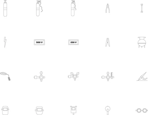 Ensemble d'icônes de soudeur — Image vectorielle