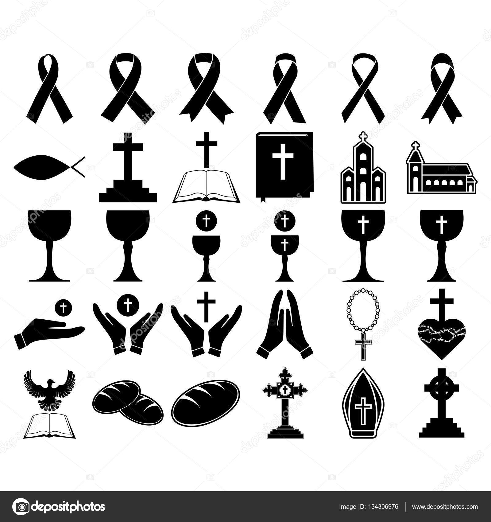 Set of christian religious icons Stock Vector Image by ©vectorfusionart