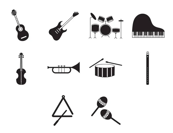 Musikinstrument ikoner — Stock vektor