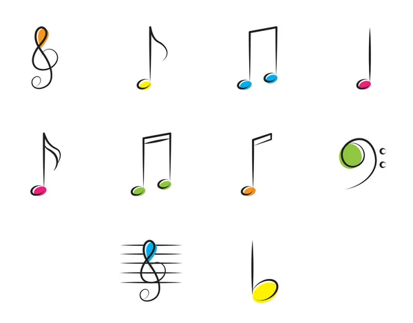 Notes de musique Icônes — Image vectorielle