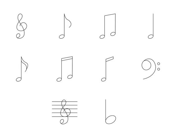 Notas musicales Iconos — Vector de stock