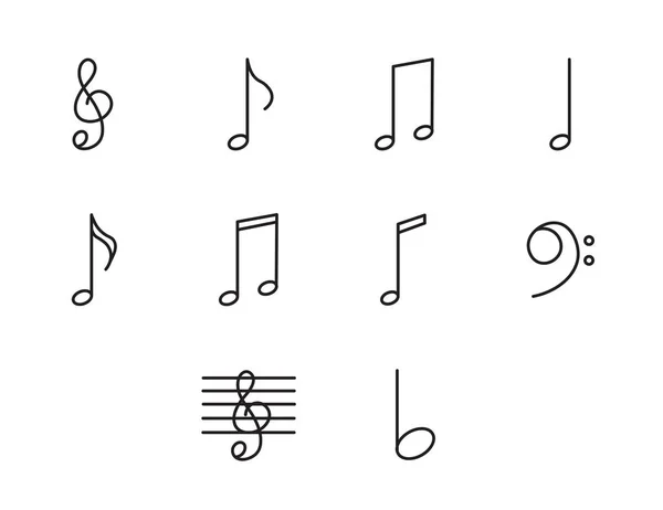 Notas musicales Iconos — Vector de stock