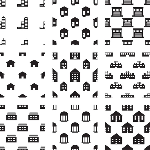 Icons set for buildings — Stock Vector