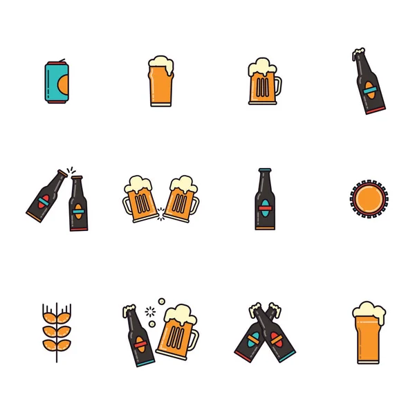 Set of beer on  background — Stock Vector